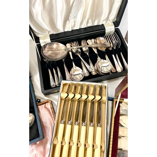 258 - Selection of cased silver plated cutlery sets