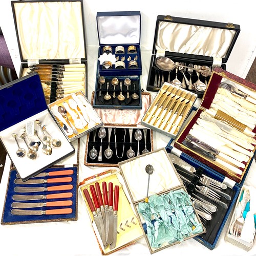 258 - Selection of cased silver plated cutlery sets