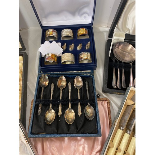 258 - Selection of cased silver plated cutlery sets