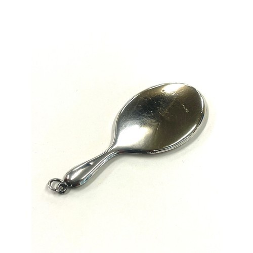 484 - Small antique miniature silver hand mirror, hallmarked Birmingham 1919