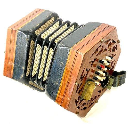 527 - Antique cased 48 button concertina