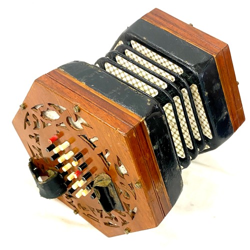 527 - Antique cased 48 button concertina