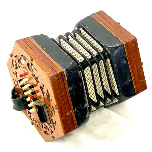 527 - Antique cased 48 button concertina