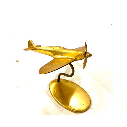 89 - Vintage brass desk model of a aircraft