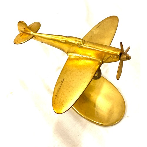 89 - Vintage brass desk model of a aircraft