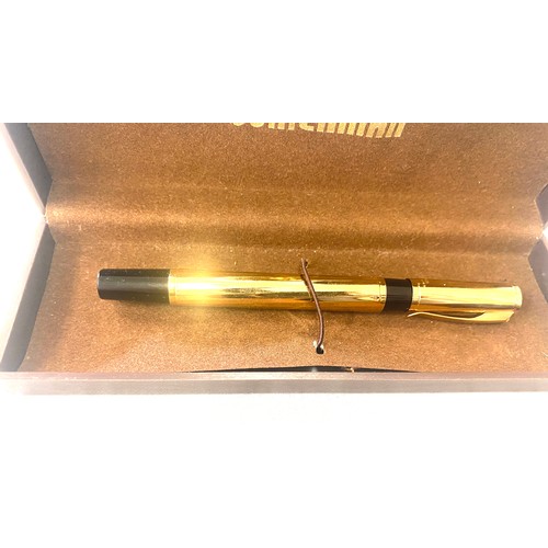 435 - Vintage Waterman Gold Torsade plaque rolled gold ball poin pen boxed