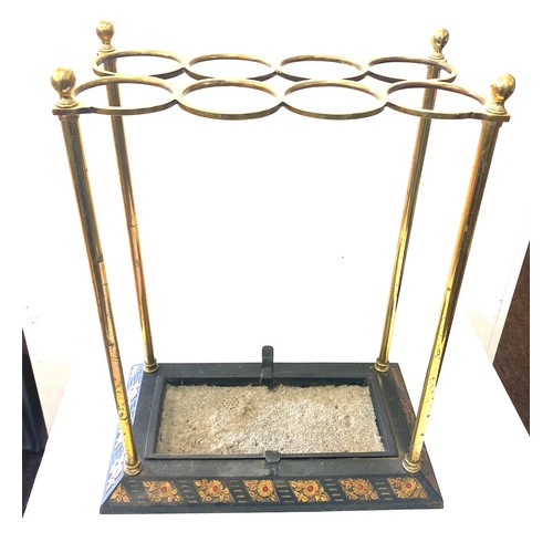 200 - Vintage brass and cast iron umbrella and stick stand