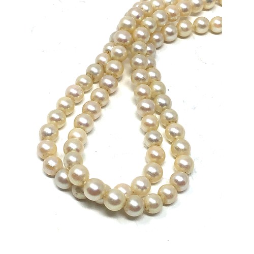 89 - Vintage Pearl Necklace 9ct gold clasp measures approx 50cm long