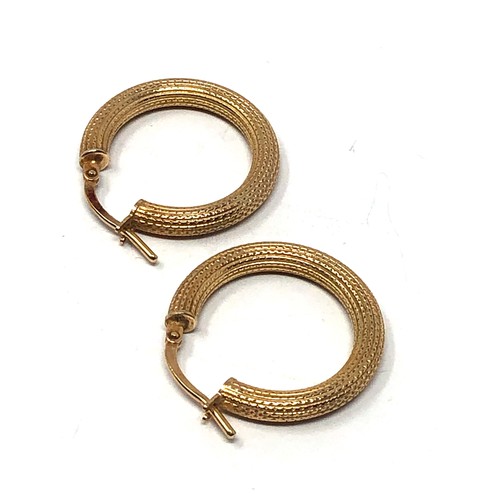 96 - 9ct gold hoop earrings weight 1.5g