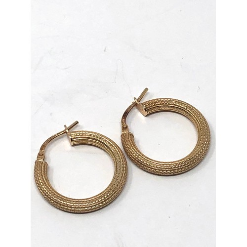 96 - 9ct gold hoop earrings weight 1.5g