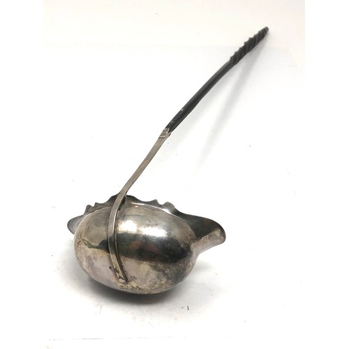 13 - Antique silver & horn handle toddy ladle measures approx 13 ins long