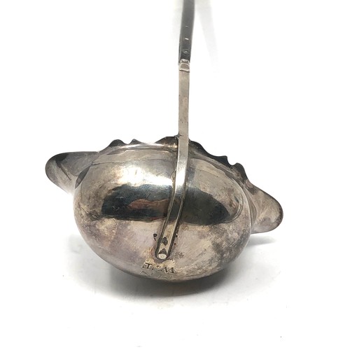 13 - Antique silver & horn handle toddy ladle measures approx 13 ins long