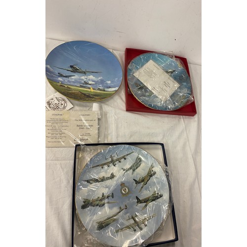 347 - Large selection of collector plates includes Spode, Coalport 50th anniversary of bomber all boxed, s... 