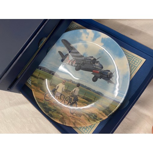 322 - Cased Royal Doulton collectors plates includes Beaufighter coastal mission, Stirling home run etc