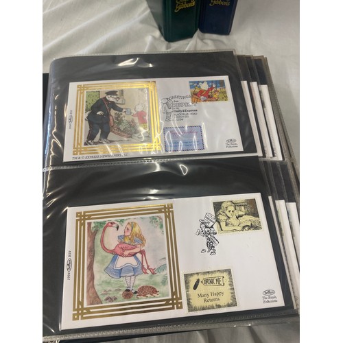 94 - 3 Folders of vintage first day covers includes Rupert bear, Alice in wonderland, Peter rabbit, 50th ... 