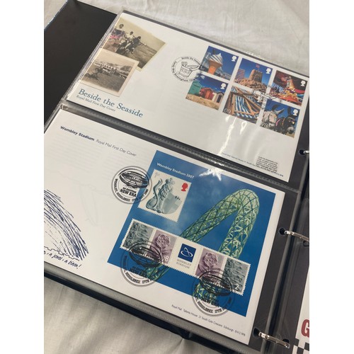 88 - 3 Folders of vintage first day covers includes Year of sport, The exploration of space, Christmas 19... 