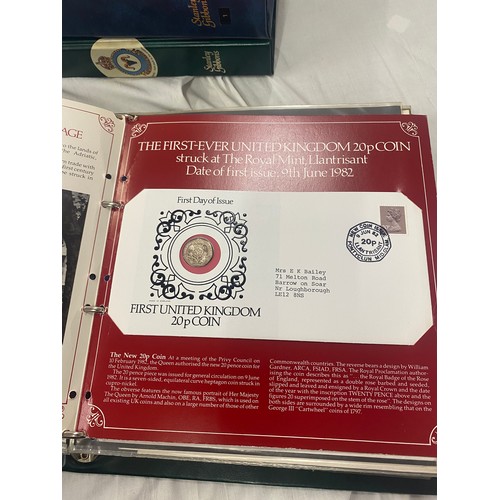 182 - 3 Folders of vintage first day covers includes The Golden Jubilee, Classic Locomotive, Lord of the r... 