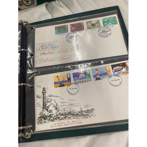 182 - 3 Folders of vintage first day covers includes The Golden Jubilee, Classic Locomotive, Lord of the r... 