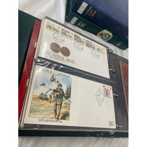 182 - 3 Folders of vintage first day covers includes The Golden Jubilee, Classic Locomotive, Lord of the r... 