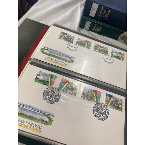 182 - 3 Folders of vintage first day covers includes The Golden Jubilee, Classic Locomotive, Lord of the r... 