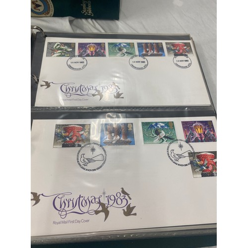 182 - 3 Folders of vintage first day covers includes The Golden Jubilee, Classic Locomotive, Lord of the r... 