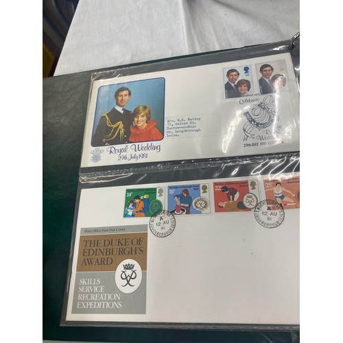 182 - 3 Folders of vintage first day covers includes The Golden Jubilee, Classic Locomotive, Lord of the r... 