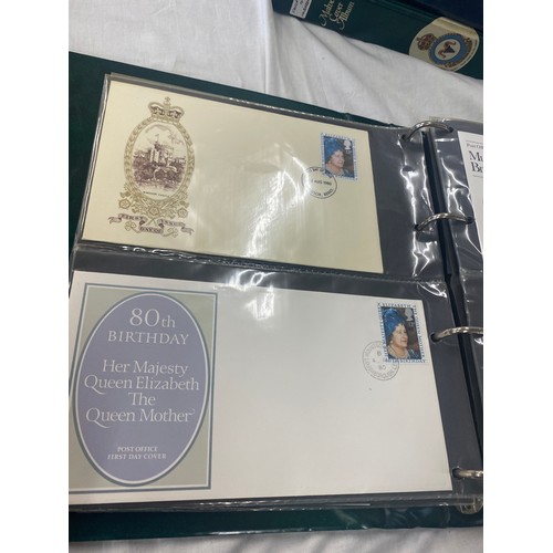 182 - 3 Folders of vintage first day covers includes The Golden Jubilee, Classic Locomotive, Lord of the r... 