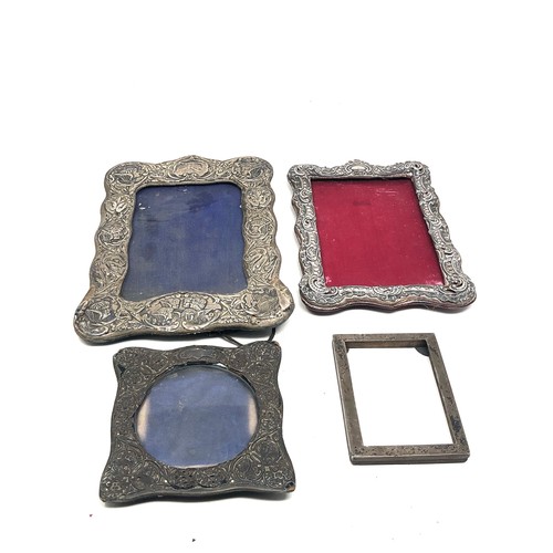 21 - 4 Antique silver picture frames all in need of restoration worn condition largest measures approx 20... 