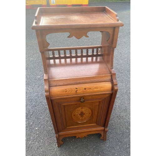 589 - Edwardian inlaid coal box measures approx 33.5inches tall 14.5inches wide 16inches depth