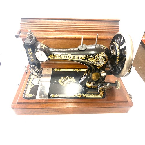 214 - Vintage cased singer sewing machine