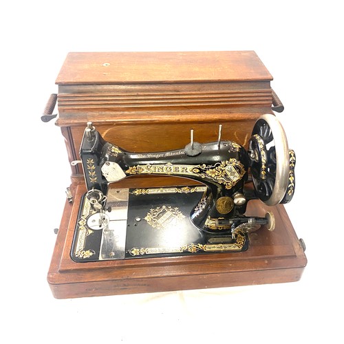 214 - Vintage cased singer sewing machine