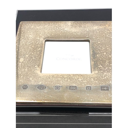 22 - Boxed silver Concorde Photograph Frame. by carrs measures approx 12cm by 12cm