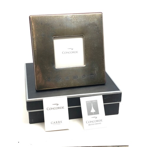 22 - Boxed silver Concorde Photograph Frame. by carrs measures approx 12cm by 12cm