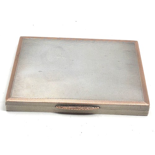 24 - Fine Dunhill silver & gold  case measures approx 10.2cm by 8cm by 10mm deep weight 160g