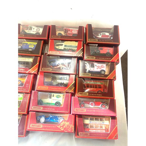 231 - Large selection of Yesteryear matchbox models includes Pepsi cola, Maples etc