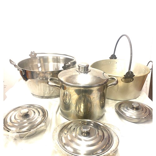 167 - 2 Jam pans, stainless steel pans etc