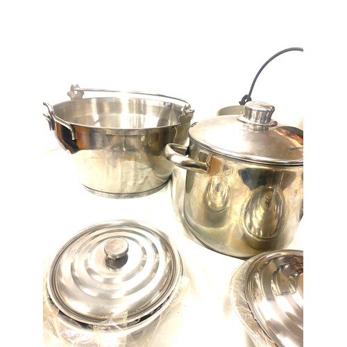 167 - 2 Jam pans, stainless steel pans etc