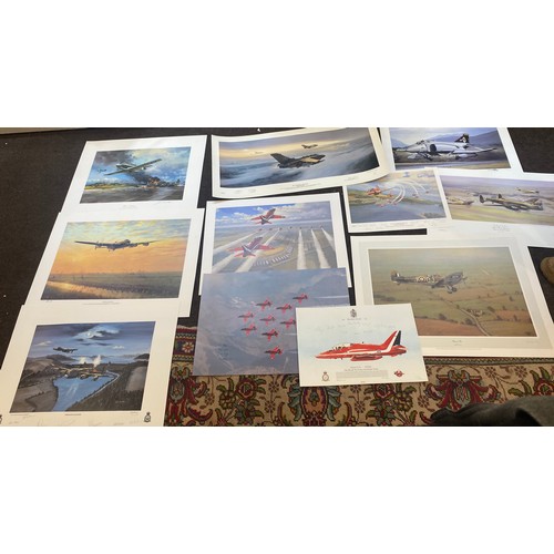 267 - Large selection of spitfire prints, some signed