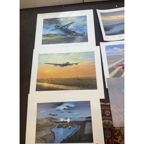 267 - Large selection of spitfire prints, some signed