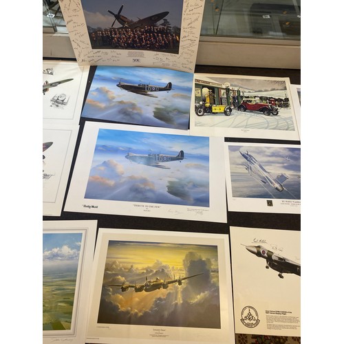 212 - Selection of assorted spitfire prints, some signed