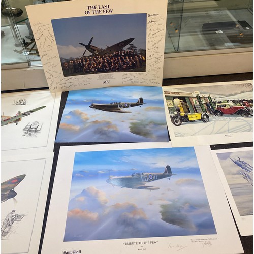 212 - Selection of assorted spitfire prints, some signed