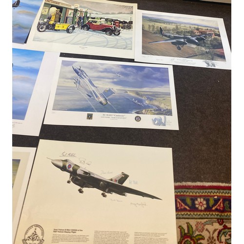 212 - Selection of assorted spitfire prints, some signed