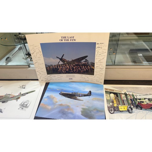 212 - Selection of assorted spitfire prints, some signed