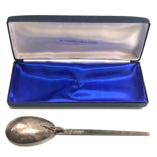 27 - St Dunstan silver craft boxed replica of the earliest Christening roman silver spoon of the fourth c... 