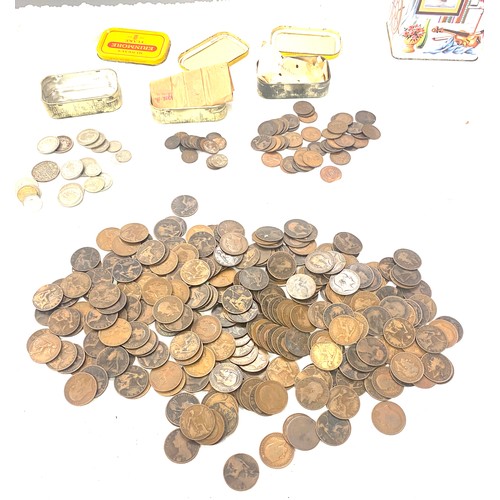 546 - Tin of UK coins pre decimals etc