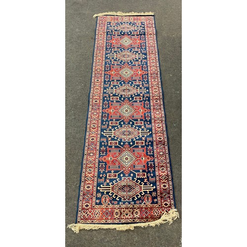 291 - Caucasian rug runner measures approx 28 inches wide 88 inches long