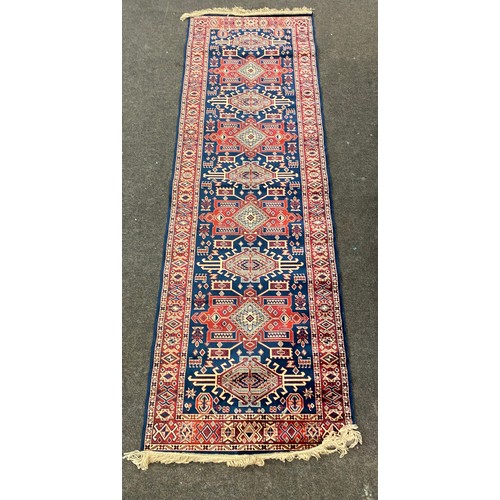 291 - Caucasian rug runner measures approx 28 inches wide 88 inches long