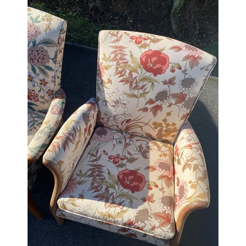 639 - Upholstered Parker Knoll bedroom chairs each measures approx 31 inches tall