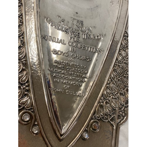 431 - Peter Wylie Davidson 1870 -1963 Glasgow school arts and crafts Plaque The Alison challenge trophy pr... 