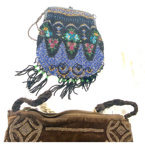 65 - 4 Vintage handbags includes one beaded example